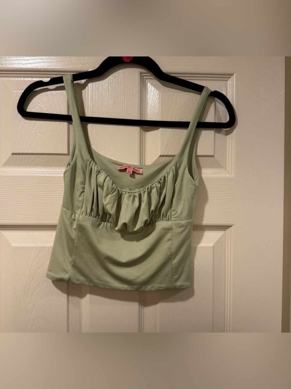 Verge Girl Green Ruffled Crop Tank Top – Size 10